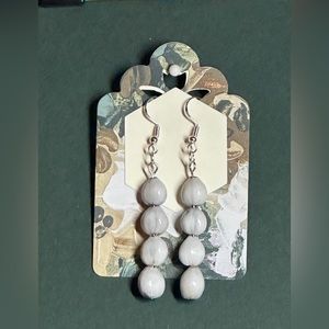 4 drop Job’s Tears earrings; Hand made with sterling silver hooks.